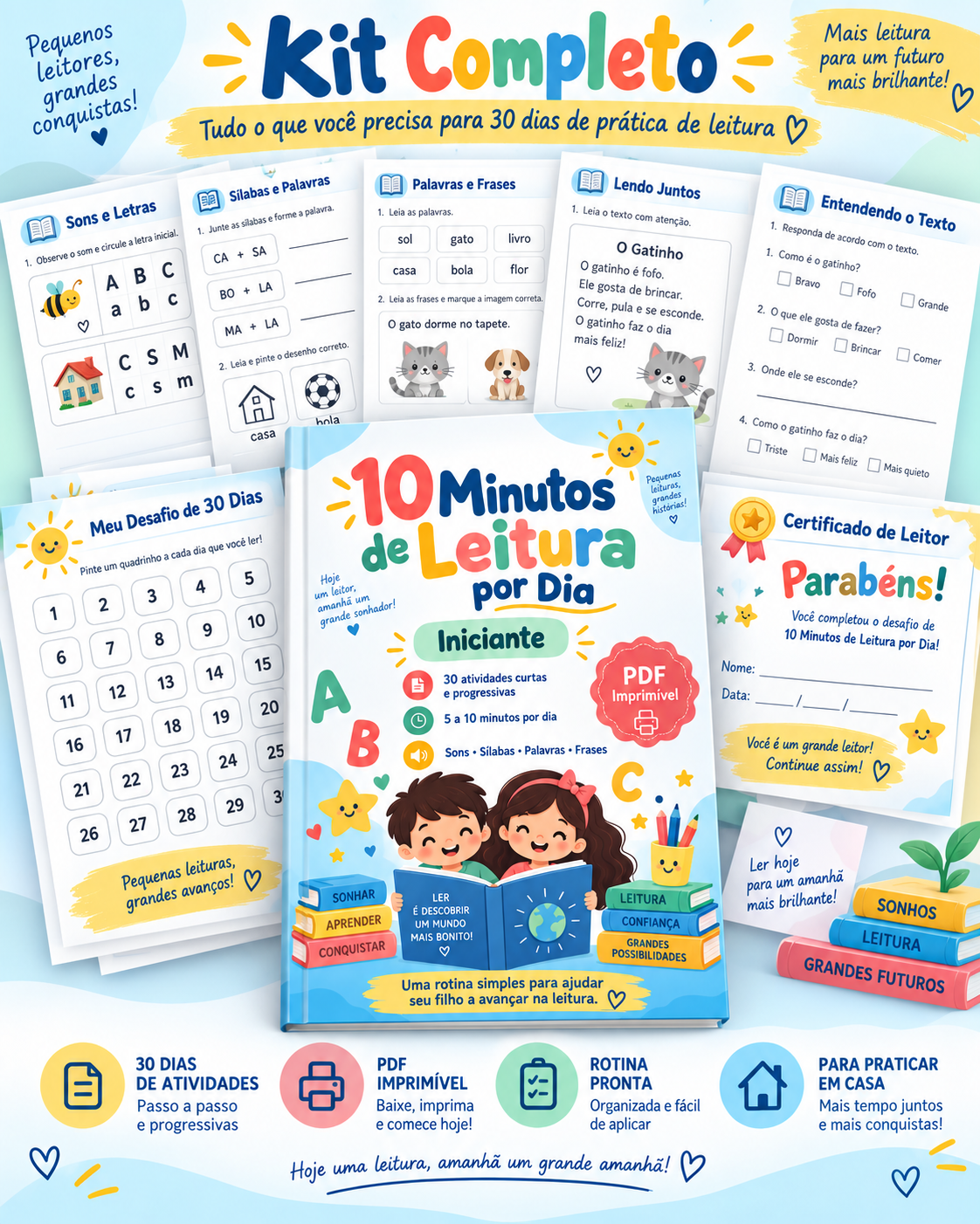 Kit completo 10 Minutos de Leitura por Dia