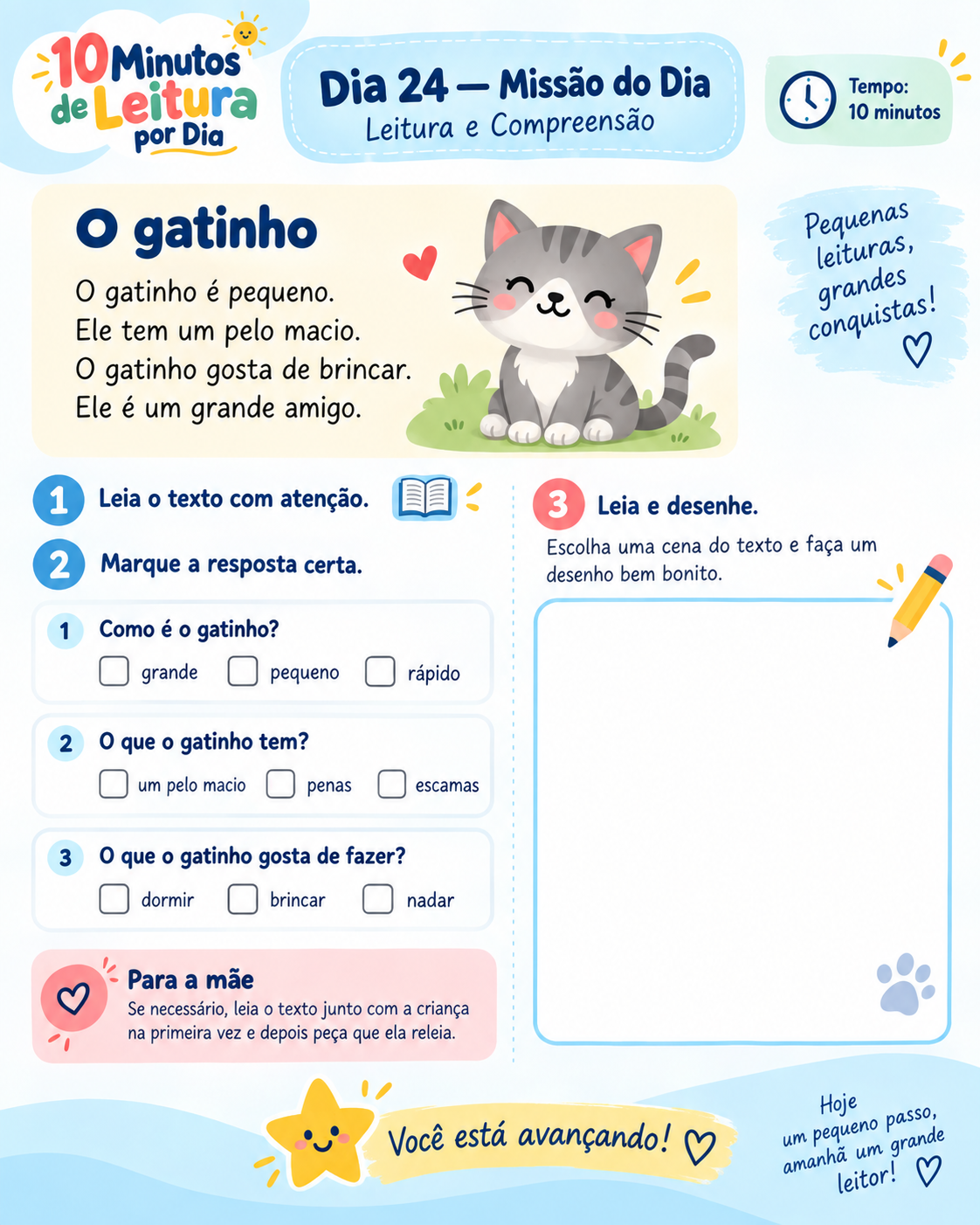 Atividade do dia 24 sobre leitura e compreensão